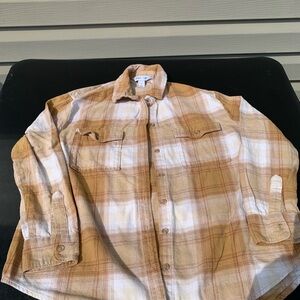 Old Navy Men's Brown Plaid Shirt Jacket